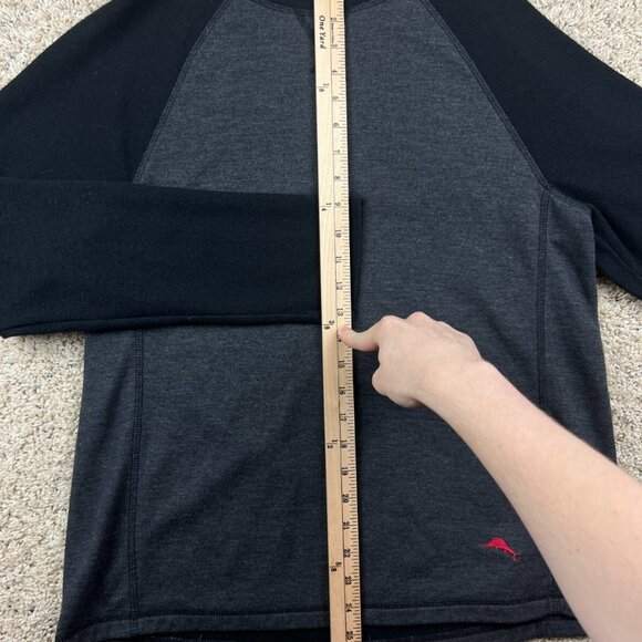 Tommy Bahama Medium Light Sweater Pullover Crew Neck Black Gray, Red Logo - Picture 5 of 7
